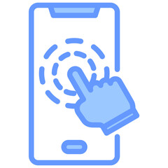 Touch Screen Lineal Blue Icon