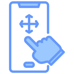 Tactile Interface Lineal Blue Icon