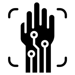 Gesture Recognition Solid Black Icon