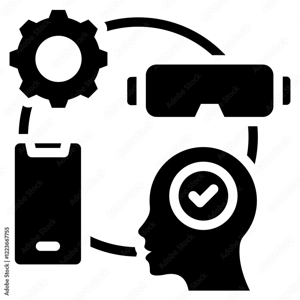Poster multimodal interaction solid black icon