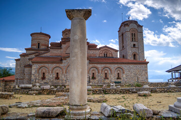 St. Clement's Church at the Plaosnik site in Ohrid. Built in 893 AD and reconstructed in 2002, this is one of the most popular tourist destinations