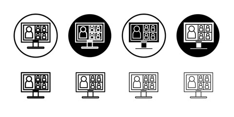 Video chat icon flat and simple set design