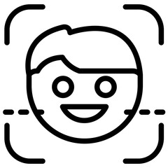 Facial Recognition Outline Icon