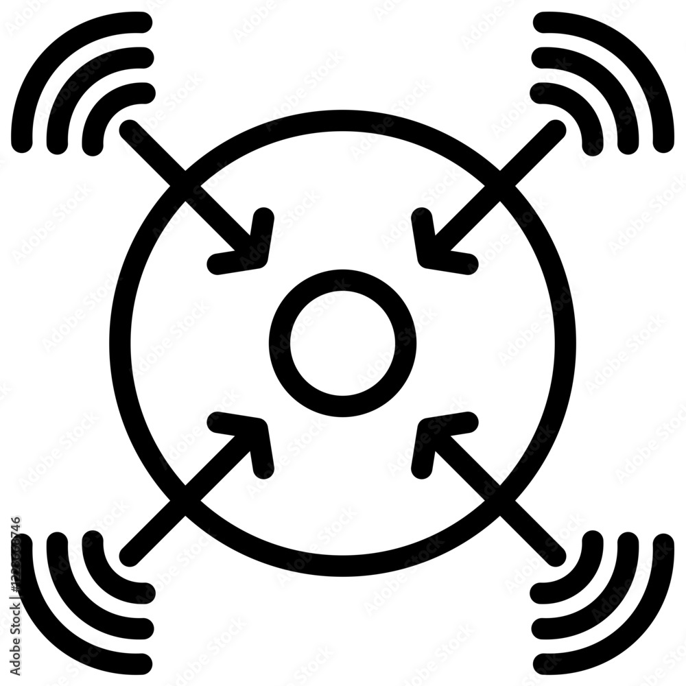 Poster sensor fusion outline icon
