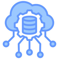 Software Defined Storage Lineal Blue Icon