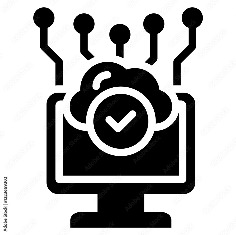 Poster edge computing solid black icon