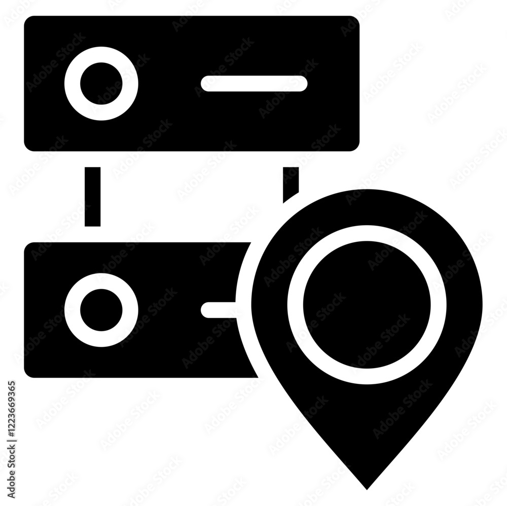 Poster data locality solid black icon