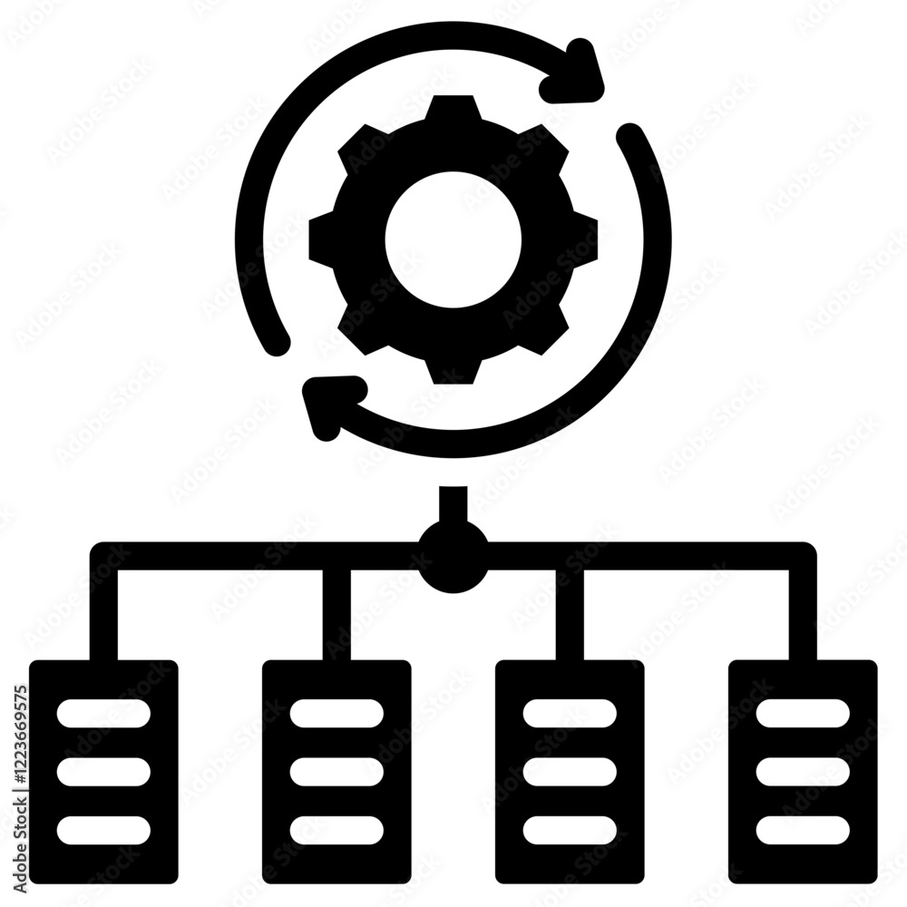 Poster workload optimization solid black icon