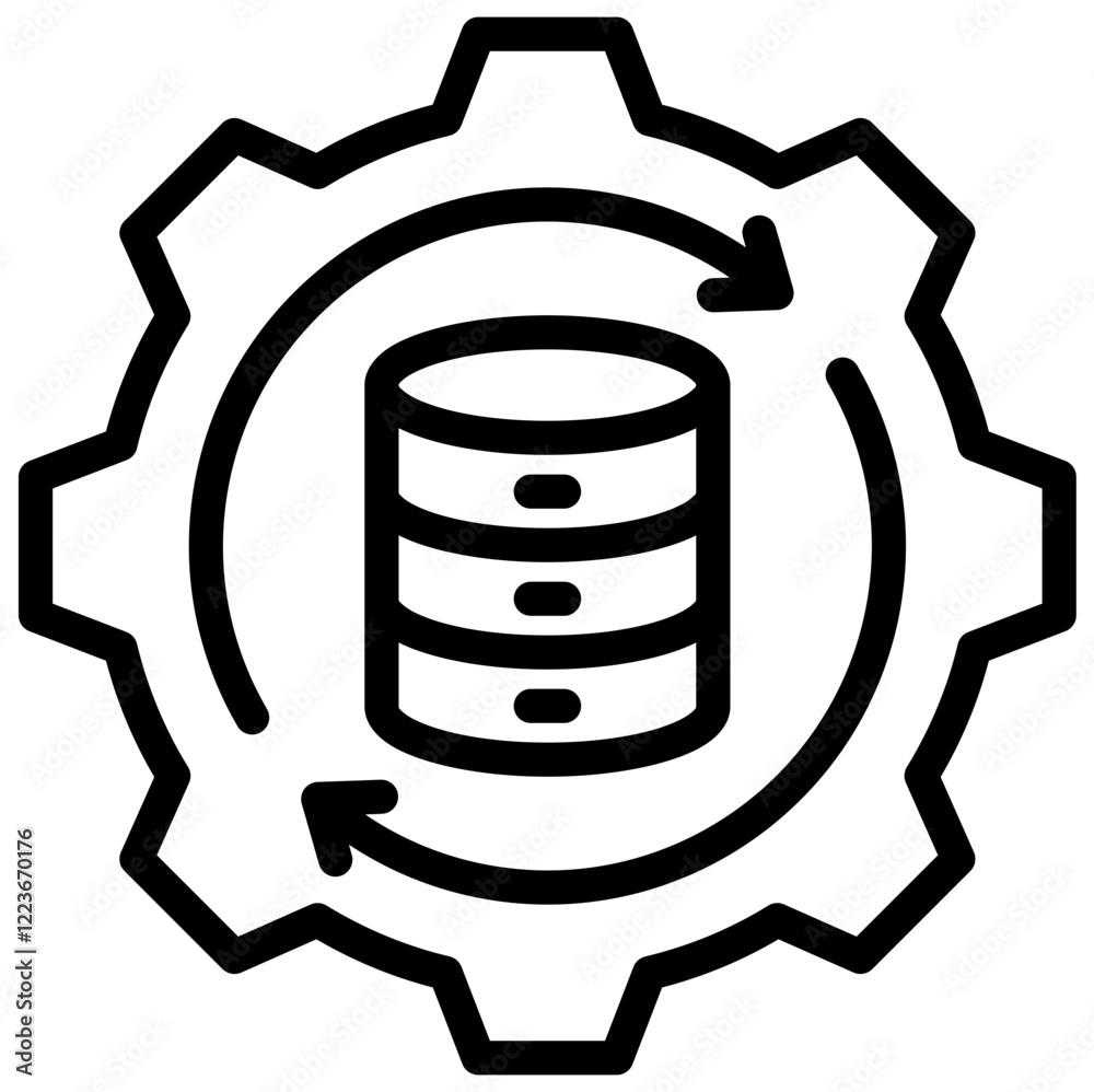 Poster data processing outline icon