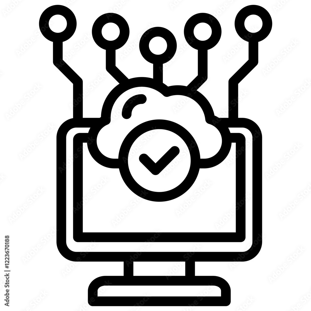 Poster edge computing outline icon
