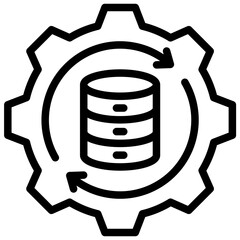 Data Processing Outline Icon