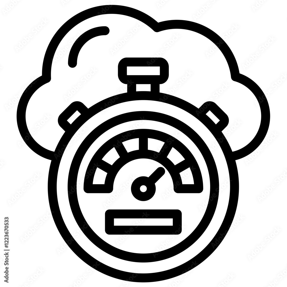 Poster latency reduction outline icon