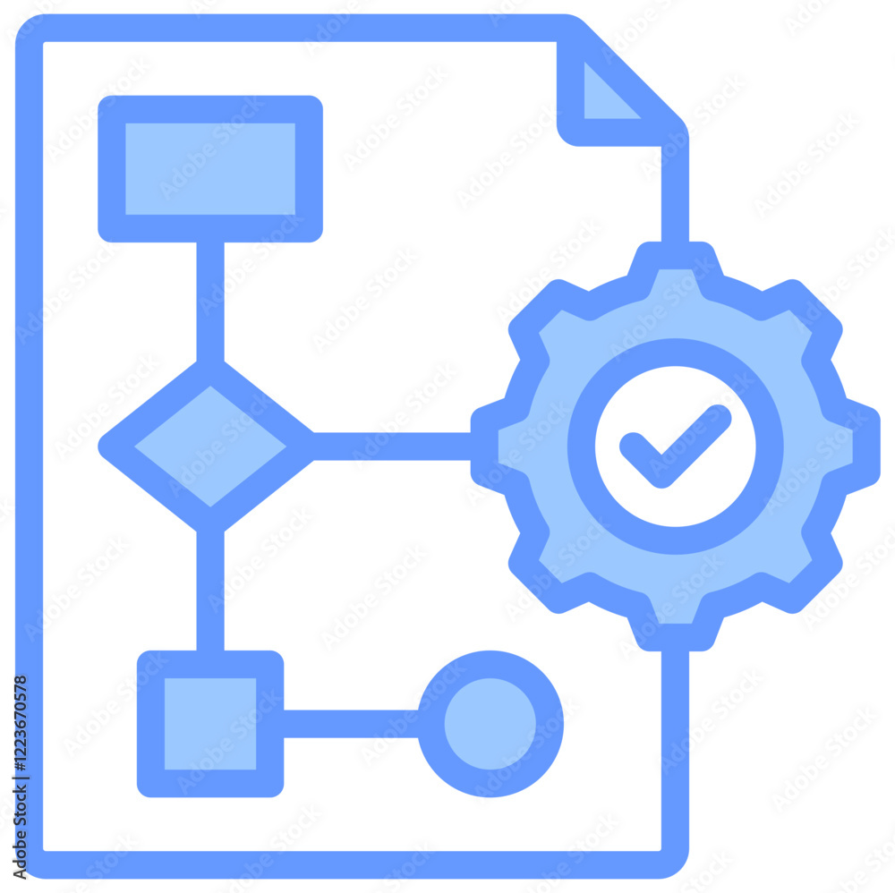 Poster workflow optimization lineal blue icon