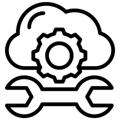 Cloud Service Outline Icon