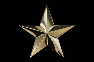 Obraz premium A 3D rendered golden star isolated on a transparent background.