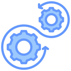 Process Alignment Lineal Blue Icon