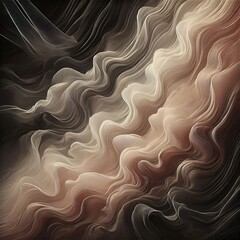 The abstract background features a black, dark, pastel, dusty, pale, soft brown, sepia beige, nude, white, and silk satin fabric with a flowing line stripe in a beautiful mocha mousse color.