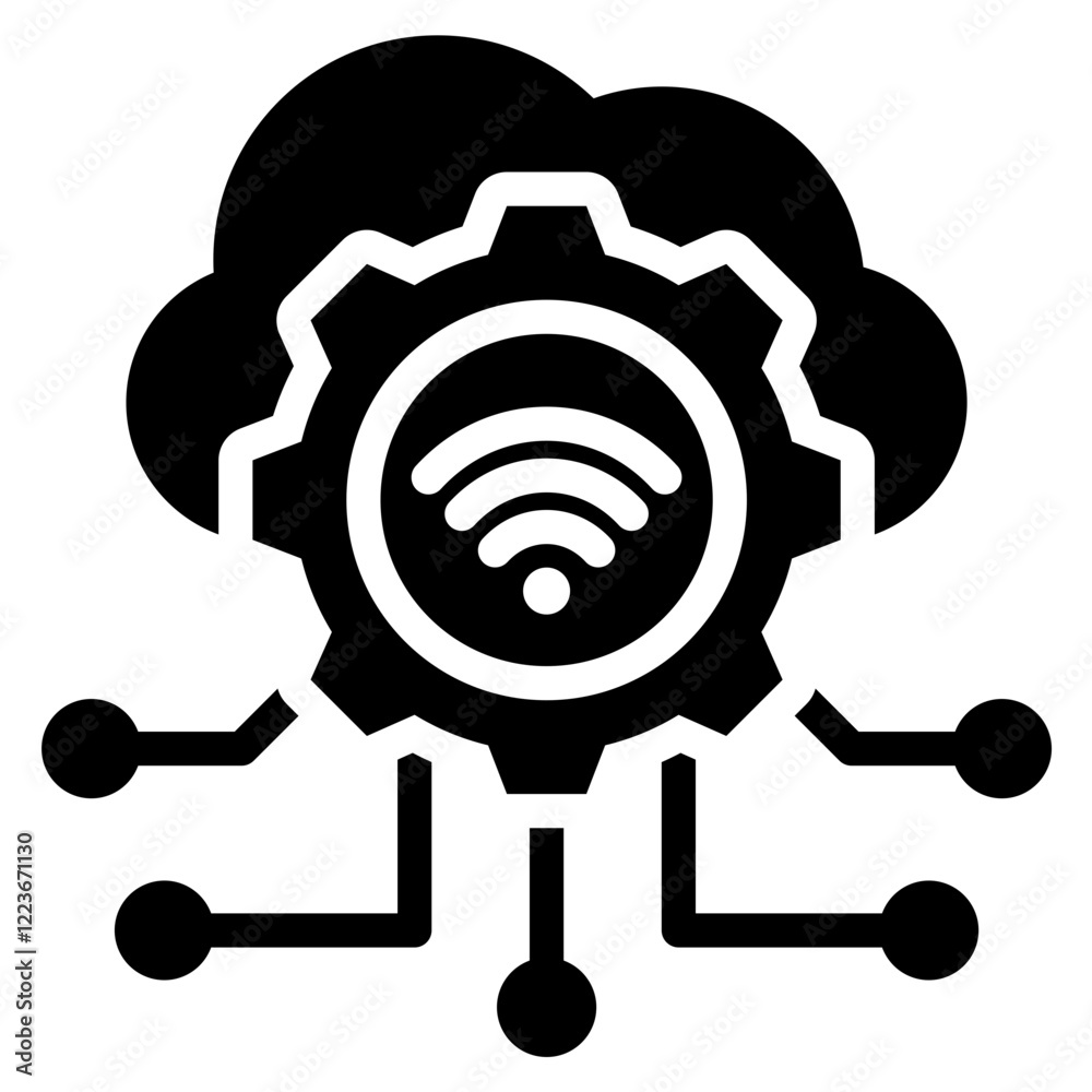 Poster iot integration solid black icon