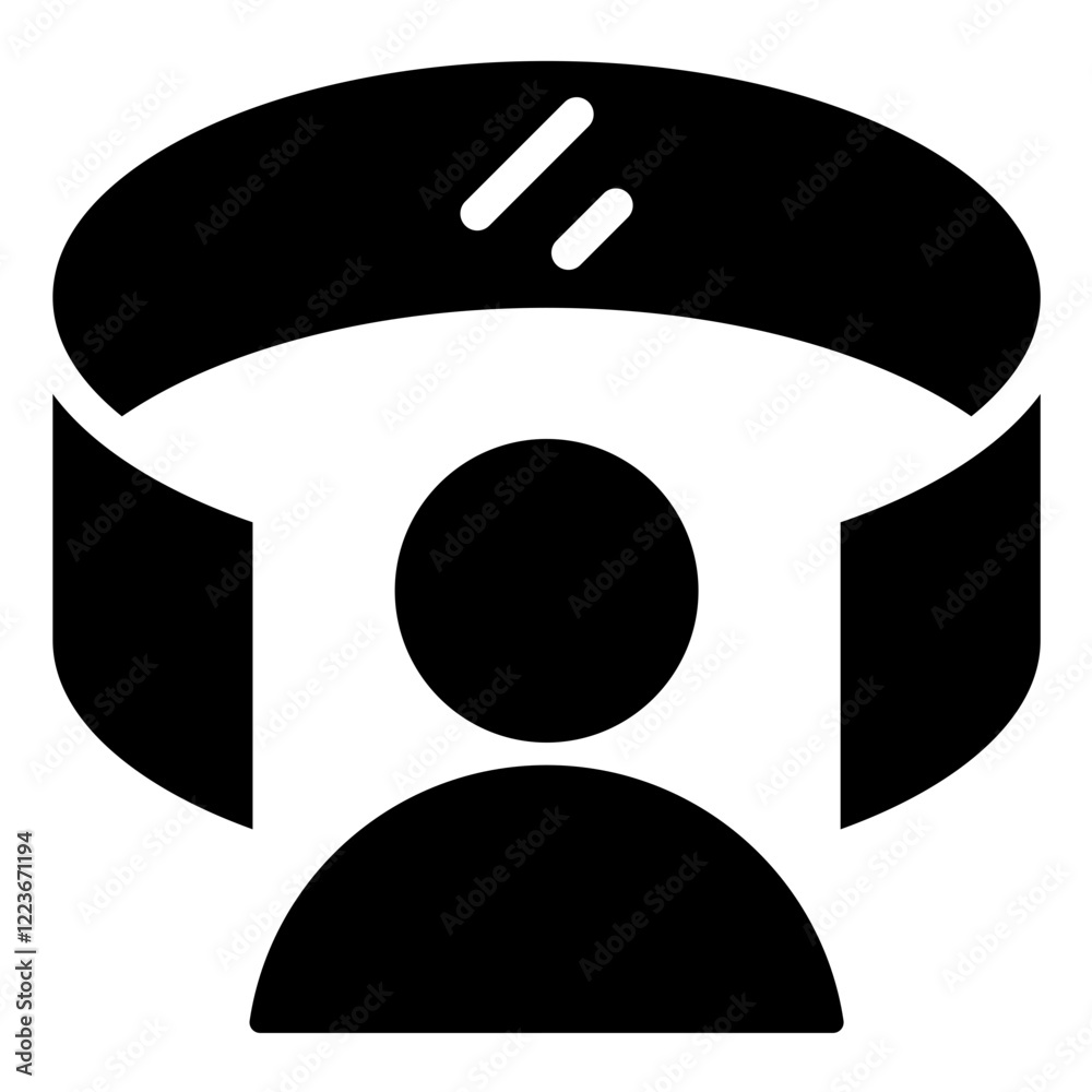 Poster virtual simulation solid black icon