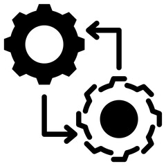 Digital Twin Solid Black Icon