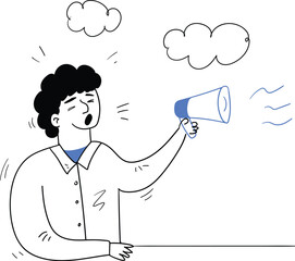 Man Screaming in megaphone