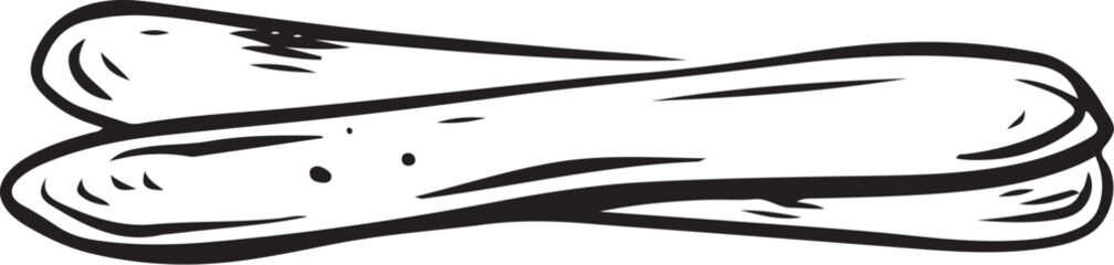 Vector Cartoon Hand Drawn Bread Sticks Line Art, grissini