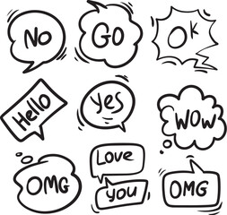 Doodle hand drawn speech bubble