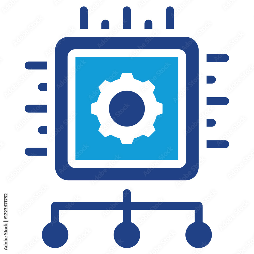 Poster Ai Algorithm Dual Tone Icon