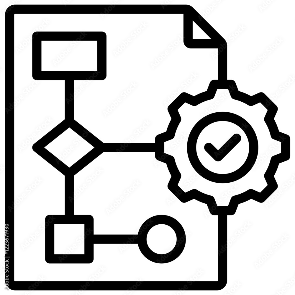 Poster Workflow Optimization Outline Icon