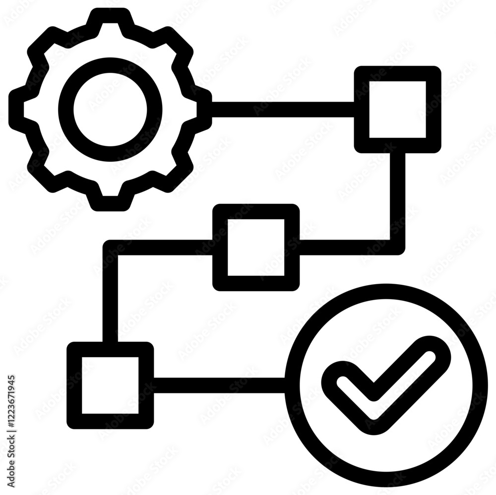 Poster value stream mapping outline icon