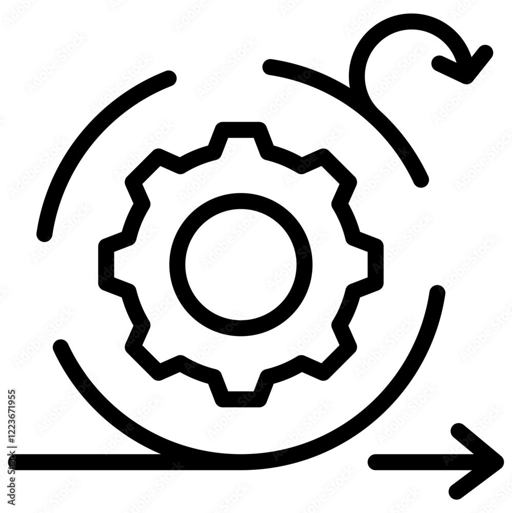 Aufkleber agile development outline icon
