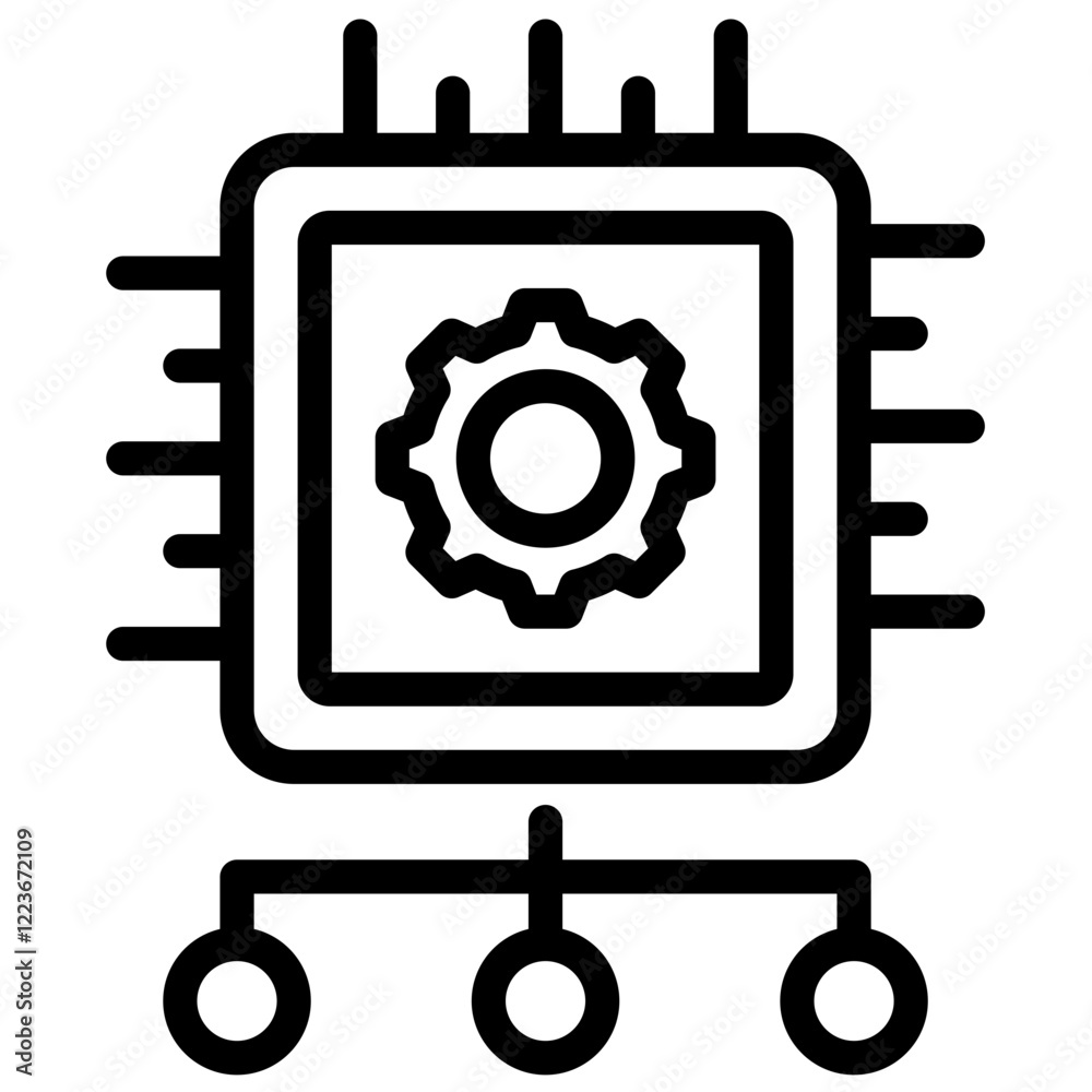 Poster Ai Algorithm Outline Icon
