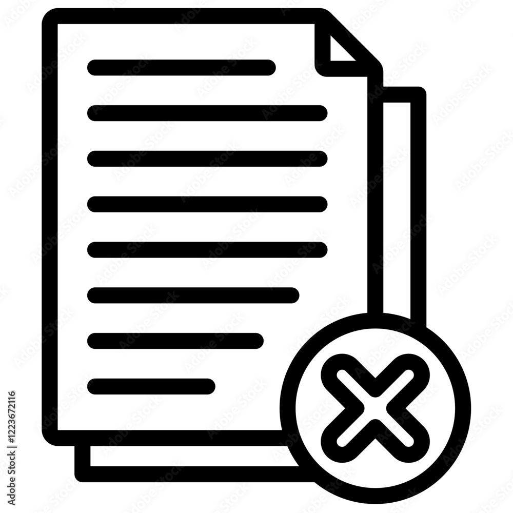 Poster paperless operation outline icon