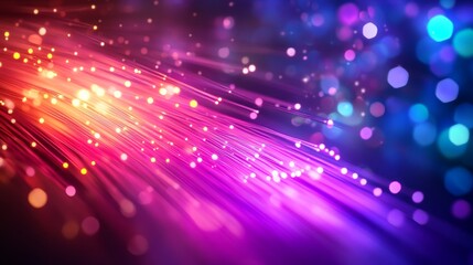Abstract light flow of colorful fiber optics