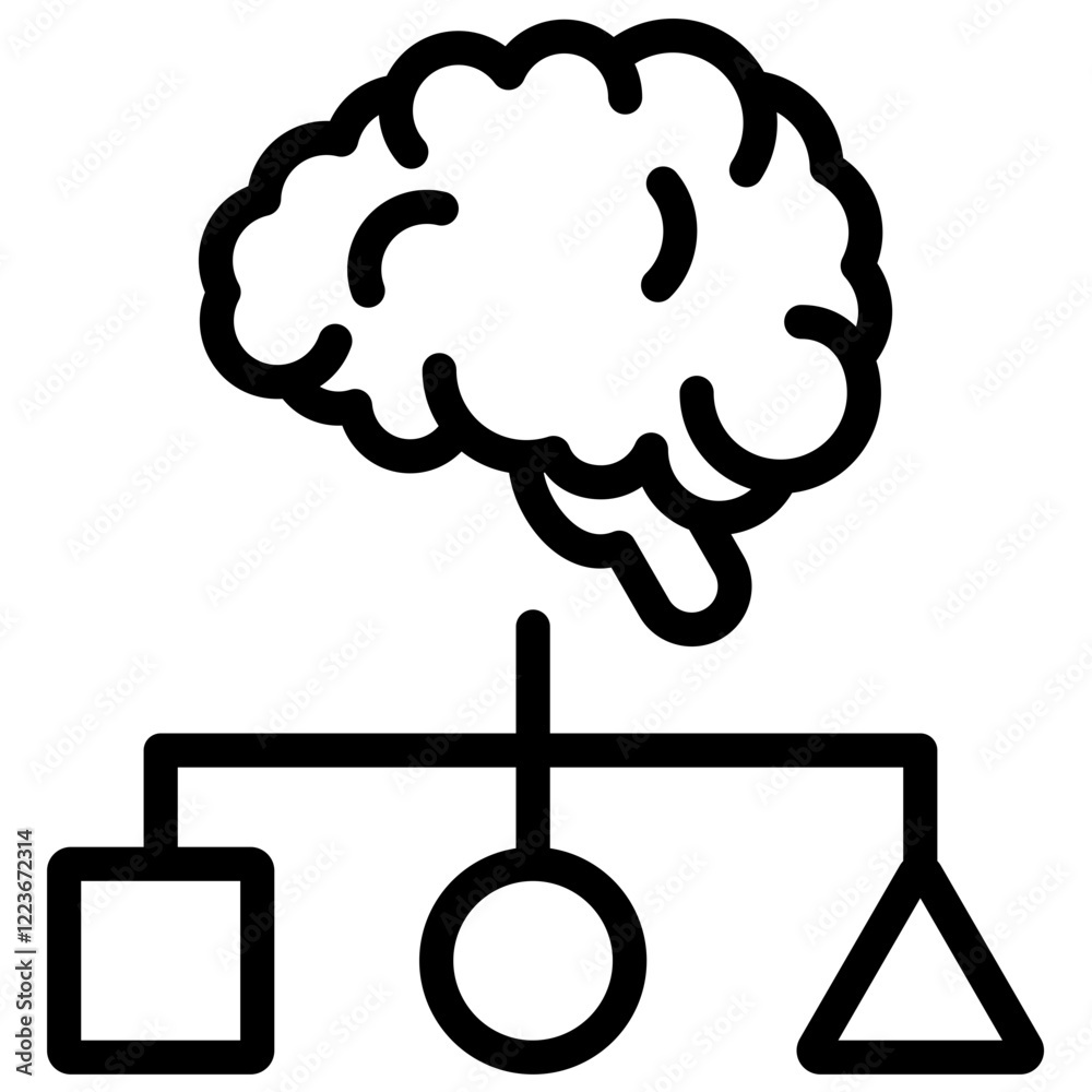 Poster intelligent workflow outline icon