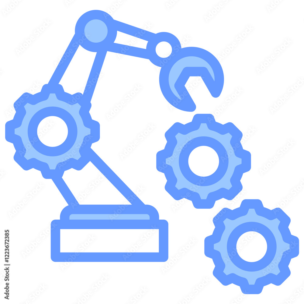 Aufkleber robotics integration lineal blue icon