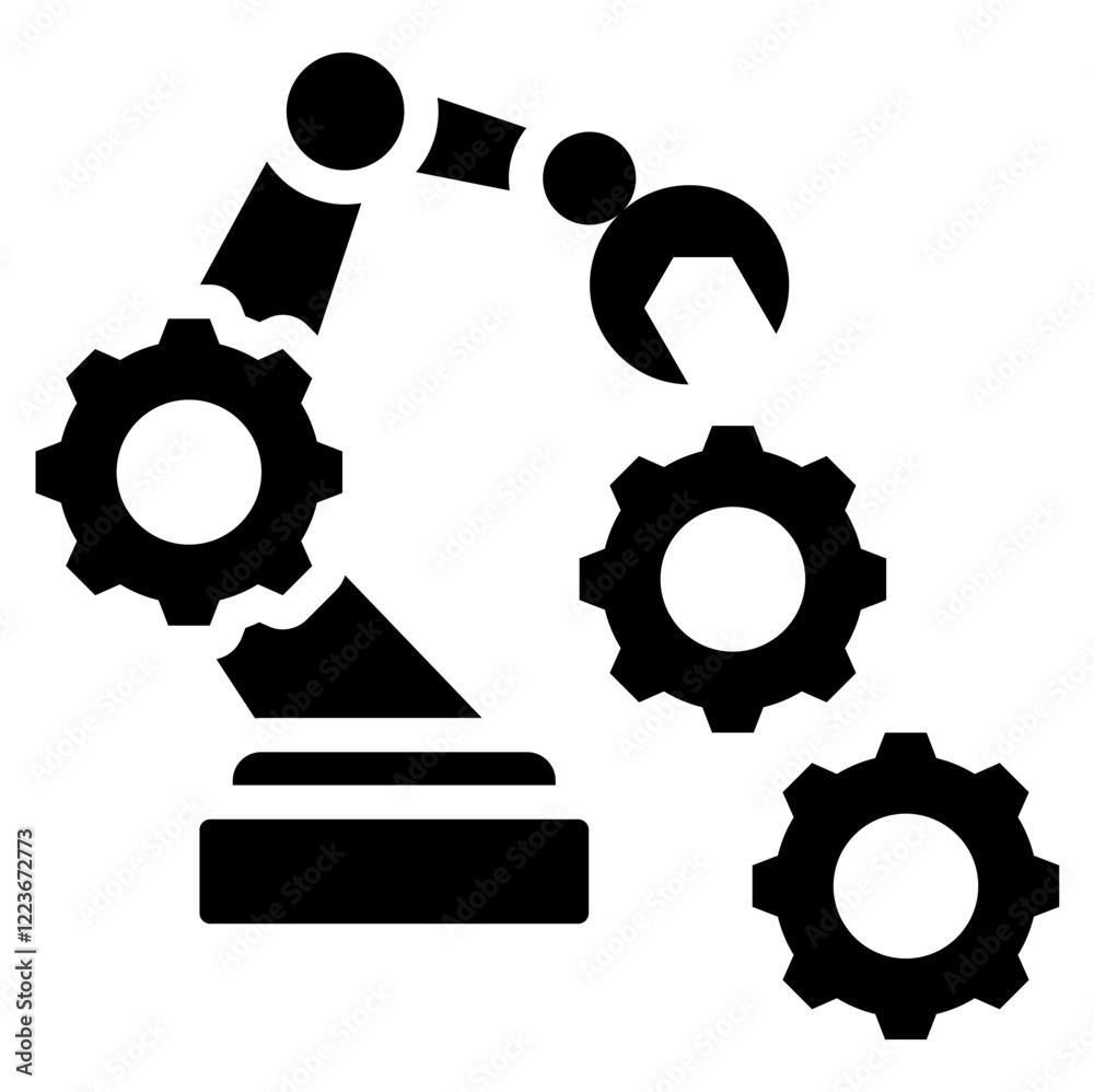 Poster robotics integration solid black icon