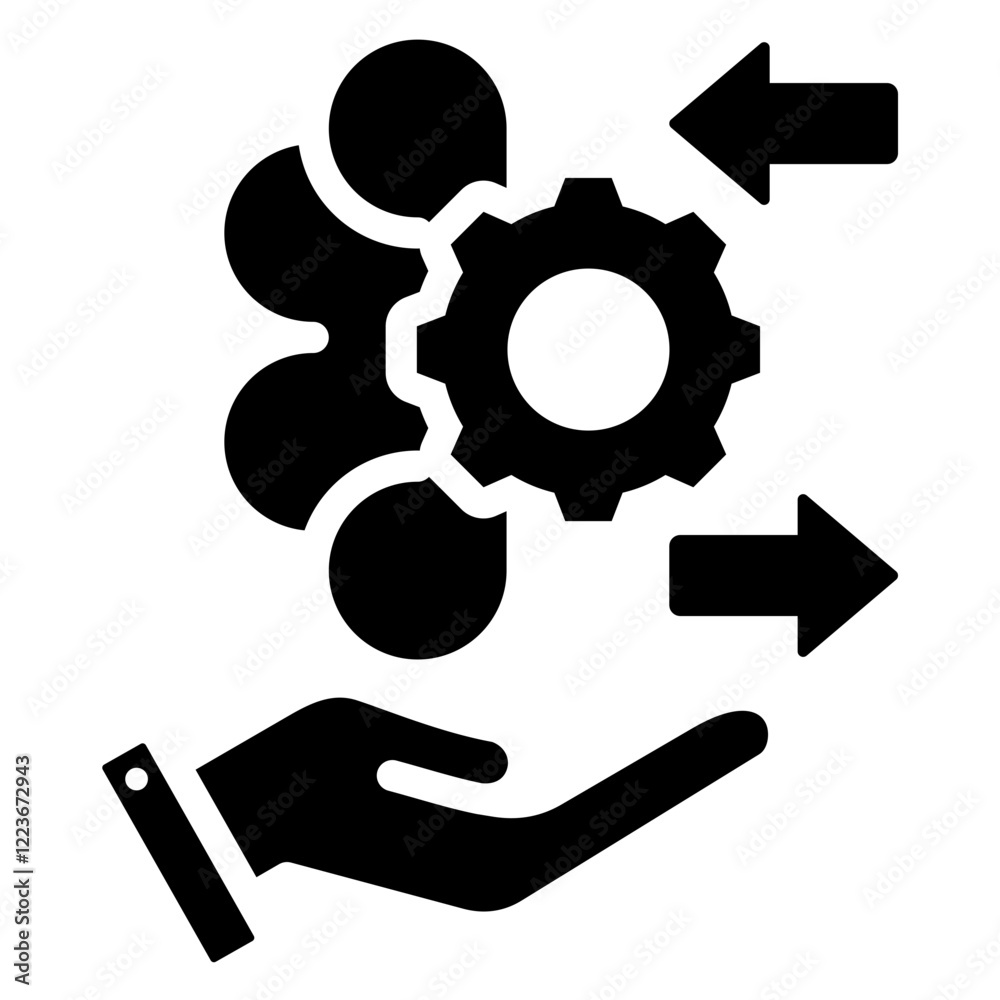 Poster self optimizing system solid black icon