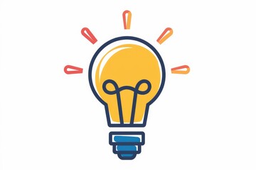 A simple, colorful illustration of a lightbulb, representing inspiration and ideas.