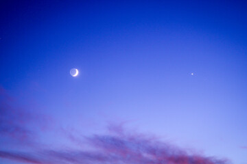 Crescent Moon and Venus Conjunction