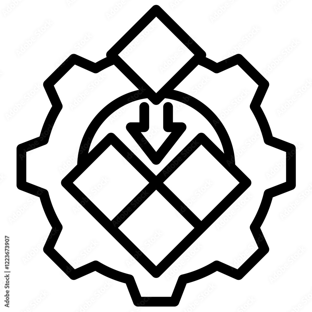Poster modular system outline icon