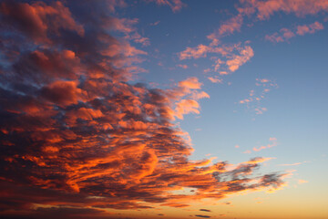 red sunset sky. Fiery Sunset Clouds