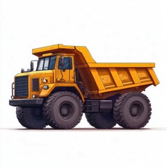 Dump Truck isolated on white background. Dump Truck icon. Heavy Machinery isolated on white. Construction Vehicle. Dump Truck Design Element. Dump Truck Isolated for Designers. Dump Truck isolated.