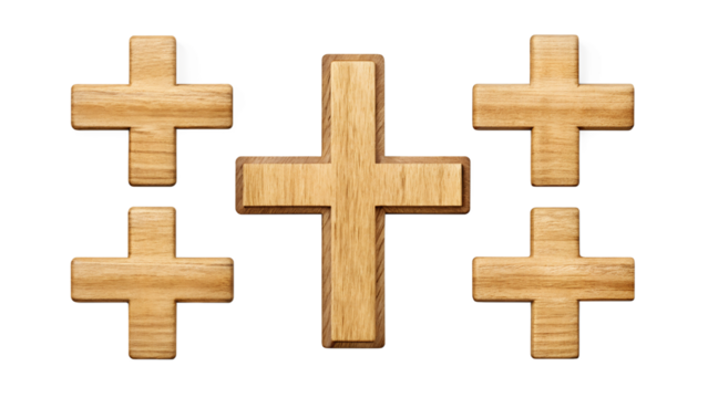 wooden cross isolated on white background