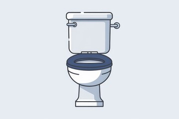 A simple line drawing illustration of a toilet.