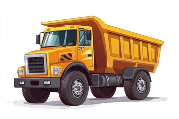 Dump Truck isolated on white background. Dump Truck icon. Heavy Machinery isolated on white. Construction Vehicle. Dump Truck Design Element. Dump Truck Isolated for Designers. Dump Truck isolated.