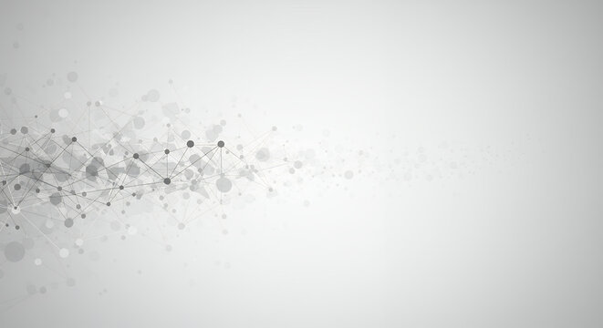 Abstract Grey Network Background with Connected Dots and Lines