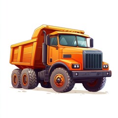 Dump Truck isolated on white background. Dump Truck icon. Heavy Machinery isolated on white. Construction Vehicle. Dump Truck Design Element. Dump Truck Isolated for Designers. Dump Truck isolated.