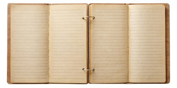 Open Vintage Notebook with Blank Pages