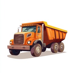 Dump Truck isolated on white background. Dump Truck icon. Heavy Machinery isolated on white. Construction Vehicle. Dump Truck Design Element. Dump Truck Isolated for Designers. Dump Truck isolated.